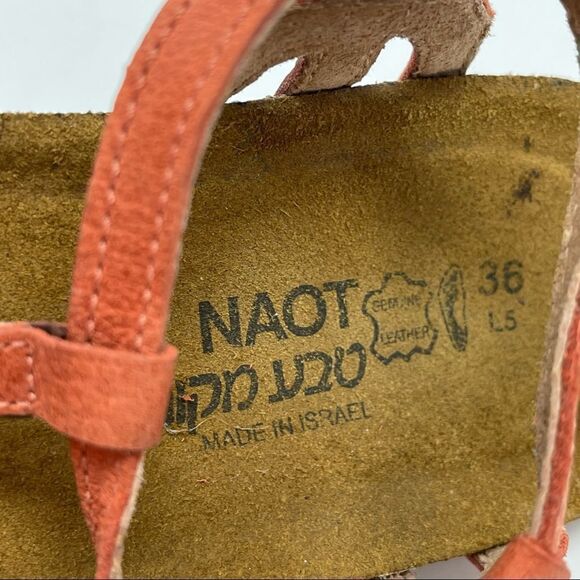 NAOT Elinor Leather Strappy Studded Sandal Coral Size 5.5 - Picture 7 of 10